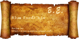 Blum Euzébia névjegykártya
